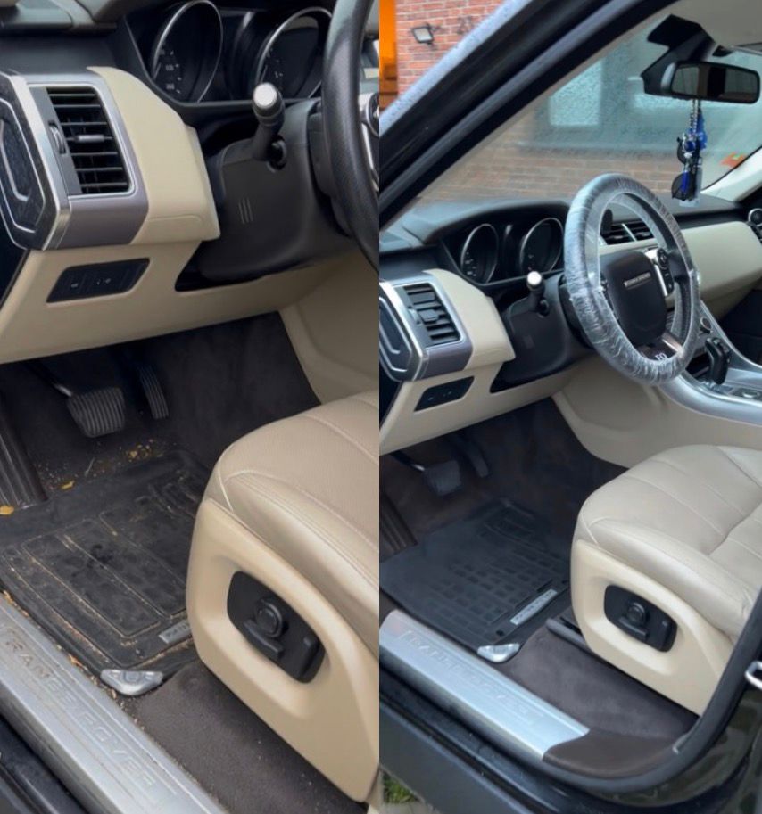 Professionelle Fahrzeugreinigung - Innenraum Vorher-Nachher Vergleich
